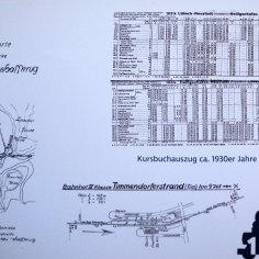 historische Karten und ein Kursbuchauszug der B&auml;derbahn wohl aus den 30er Jahren