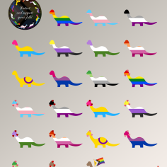 23 verschiedene Messenger-Sticker, haupts&auml;chlich im Design von Pride flags